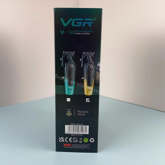 Акумуляторна машинка для стрижки VGRV-196, 8 насадок, 7000 RPM, 2000 mAh, LED-дисплей, XPRO (46071-VGRV-196 GREEN_554) | Зображення 3