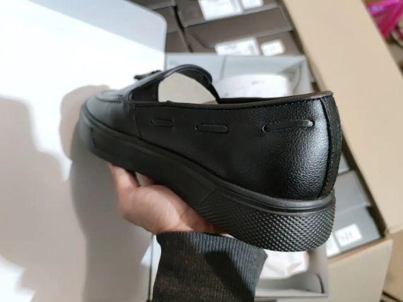 Черные мужские мокасины из кожи 45 размер | Зображення 3