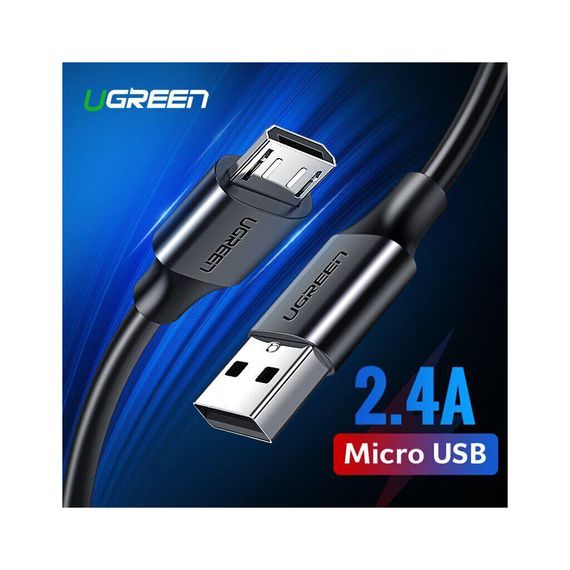 Дата кабель USB 2.0 AM to Micro 5P 3.0m 2A US289 black UGREEN (60827) | Зображення 1