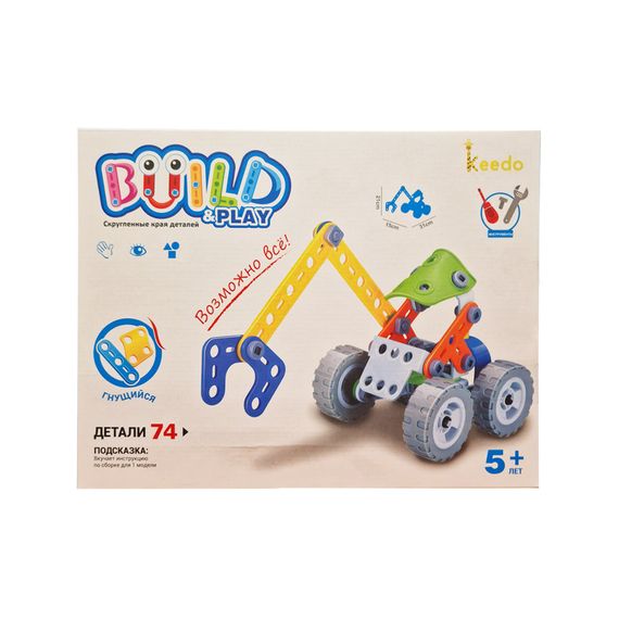 Конструктор Build&Play "Экскаватор" HANYE J-7704, 74 элемента | Зображення 2