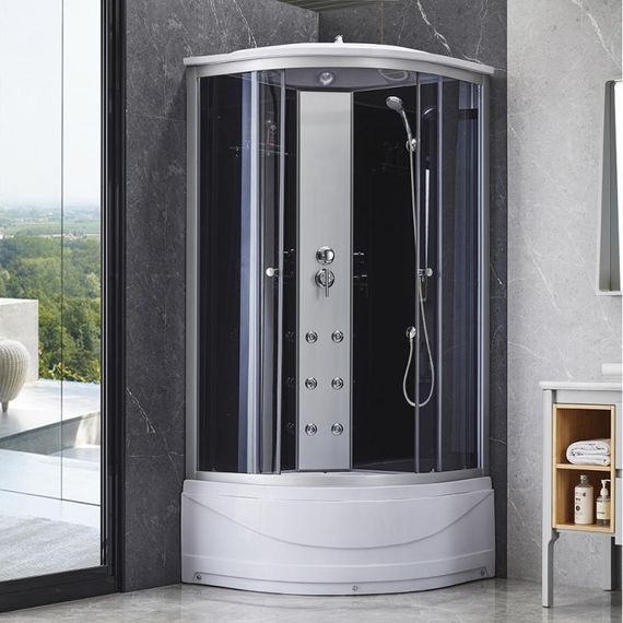 Гідромасажний бокс Lidz Tani SBM90x90.SAT.HIGH.GR, скло тоноване 4 мм | Зображення 9