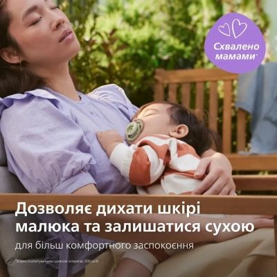 Пустышка Philips AVENT Ultra Air Нічна 6-18 місяців 2 шт (SCF376/31) | Зображення 4
