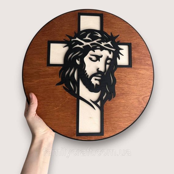 Настінне панно Ісус з фанери 35 см – християнський декор на стіну, лазерна різка, релігійна картина | Зображення 5