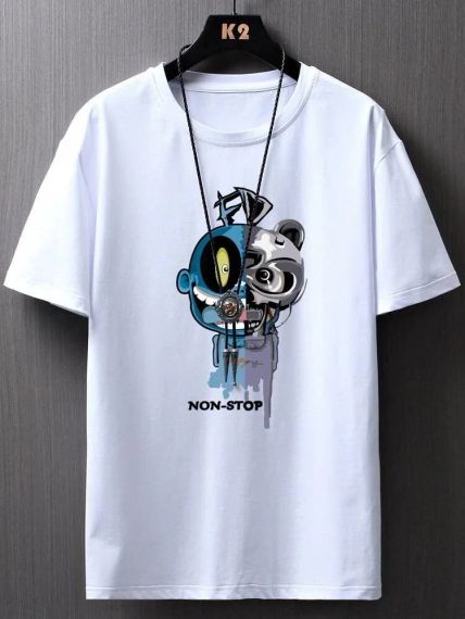 Футболка чоловіча з принтом повсякденна XL Білий