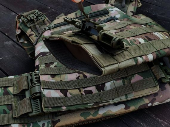 Плитоноска швидкого скидання з боковими карманами + тройний підсумок під магазини мультикам | Зображення 9