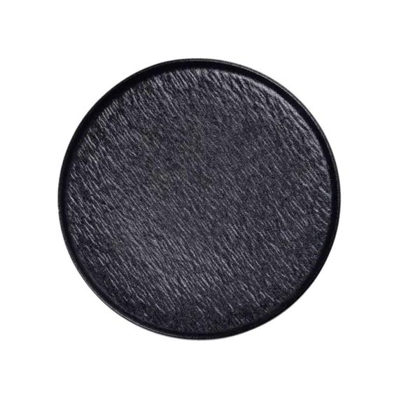 Тарілка порцелянова 25 см плоска чорна HP-7-735