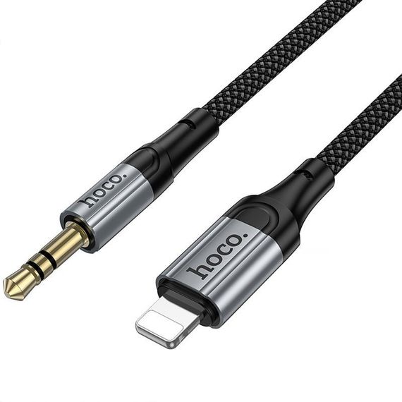 Аудіо кабель Aux Hoco UPA33A Nuevo (Lightning to AUX 3.5mm) (1.5m) Black | Зображення 4