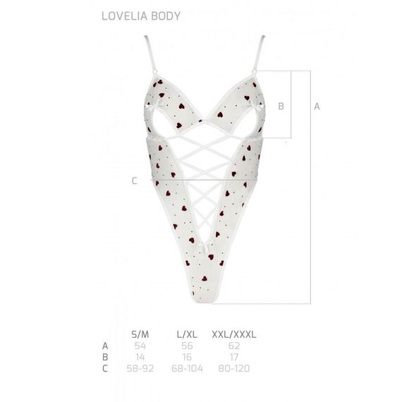 Еротичний боді з малюнком Passion LOVELIA BODY L/XL, white | Зображення 2