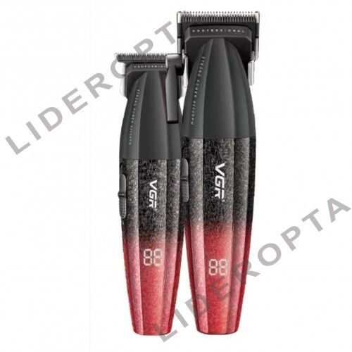 Комплект VGR 2 в 1 V-640 RED акумуляторна машинка для стрижки clipper і триммер (45691-V-640_1984)