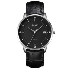 Годинник S2kmei 1801LSIBK Silver-Black Leather