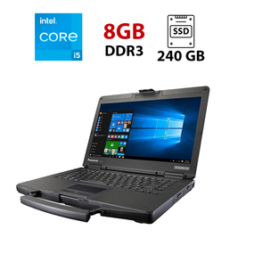 Захищений ноутбук-трансформер Panasonic Toughbook CF-54 / 14" (1920x1080) IPS / Intel Core i5-5200U (2 (4) ядра по 2.2 - 2.7 GHz) / 8 GB DDR3 / 240 GB SSD / Intel HD Graphics 5500 / NoWebCam б/в