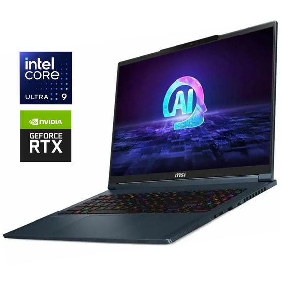 Игровой ноутбук MSI Stealth 16 AI Studio A1VFG-073С / 18" (2560x1600) IPS / Intel Core Ultra 9 185H (16 (22) ядер по 1.8 - 5.1 GHz) / 32 GB DDR5 / 1000 GB SSD M.2 / nVidia GeForce RTX 4060, 8 GB GDDR6, 128-bit / WebCam / Win 11 б/у