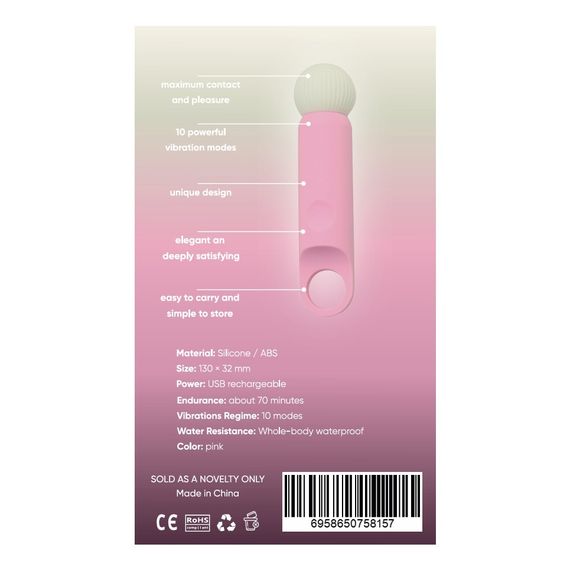 Міні-вібратор-мікрофон Sweet Em, 10 режимів, рожевий Sex Aura | Зображення 6