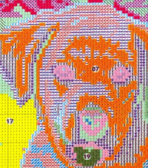 Набір для вишивання за нанесеною на канву схемою "Three dogs 5".AIDA 14CT printed , 48*40 см | Зображення 6