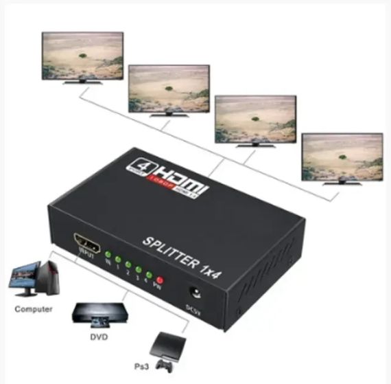 HDMI разветвитель на 4 порта HDMI SPLITTER 1 in 4 / Черный | Зображення 3