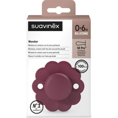 Пустышка Suavinex Wonder физиологическая, 0-6 мес. бордовая (308376) | Зображення 2