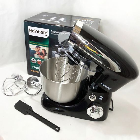 Міксери з чашею з нержавіючої сталі Rainberg RB-8081 3200 Вт, Блендер міксер комбайн TI-91 | Зображення 2