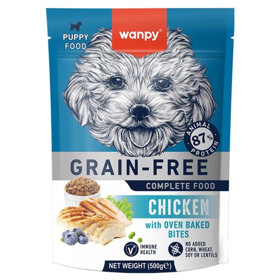 Сухий корм з куркою для цуценят Wanpy Puppy GF Chicken, 500 гр