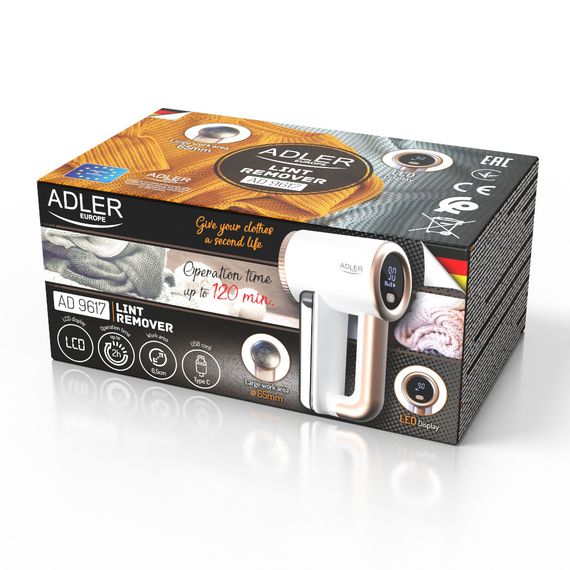 Машинка для видалення катишків Adler AD 9617 біла акумуляторна з LCD дисплеєм | Зображення 9