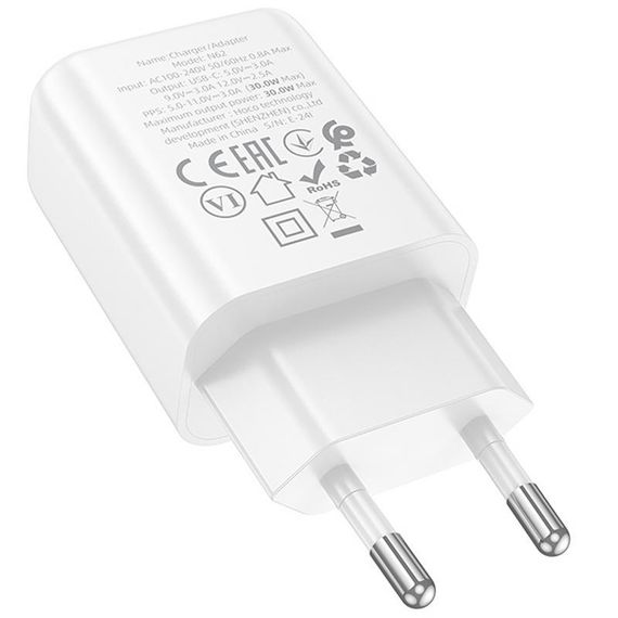СЗУ Hoco N62 Gentle PD30W (1USB-C) White | Зображення 1