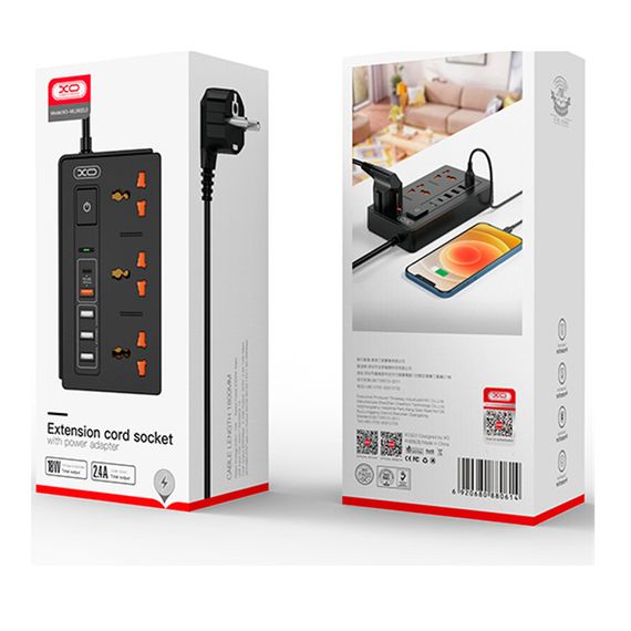 Мережевий подовжувач 3 розетки/4USB/PD/QCXPRO WL06 UK 1.8м чорний (MAW-44069_817) | Зображення 9