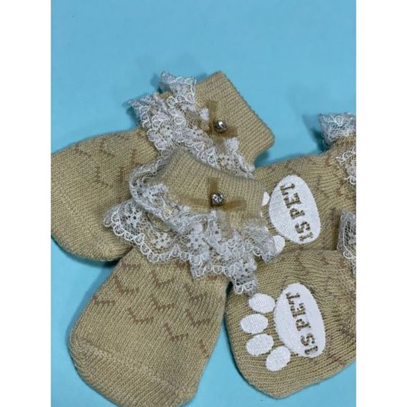 Носки для собак Is Pet "Кружевная лента" коричневый | Зображення 2