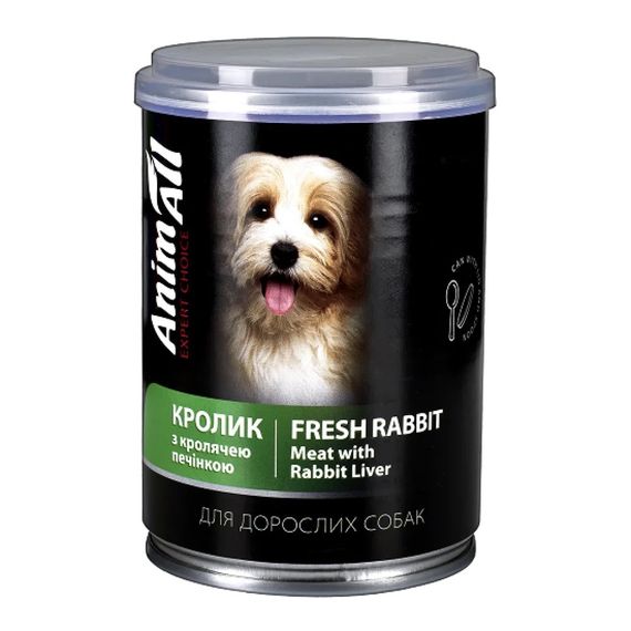 Вологий корм для собак із кроликом AnimAll Dog Fresh Rabbit, 375 гр