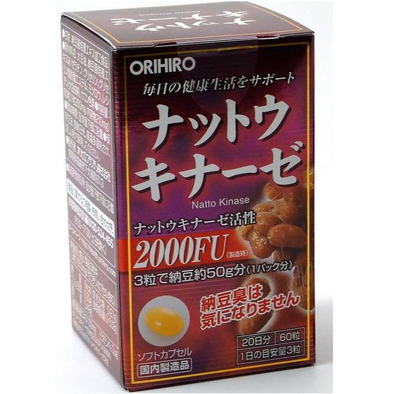 Комплекс для профілактики тиску та кровообігу Orihiro Nattokinase 2000 FU 350 mg 60 Caps | Зображення 2