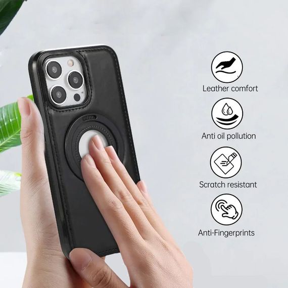 Чохол Leather Stand з підставкою MagSafe для iPhone 15 Pro Max колір Чорний | Зображення 5