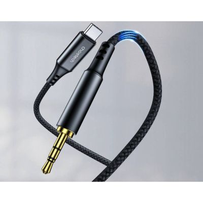 Кабель мультимедийный AUX USB-C to TRS Audio 3.5mm M/M DAC Chip 96kHz 1.0m black Choetech (AUX006) | Зображення 2