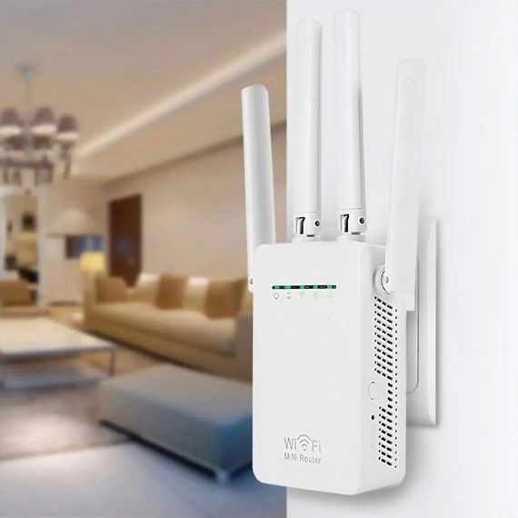Бездротовий WiFi репітер на 4 антени, 300 Mbps, PIX-LINK LV WR09 / Підсилювач WiFi сигналу для дому / Ретранслятор | Зображення 1