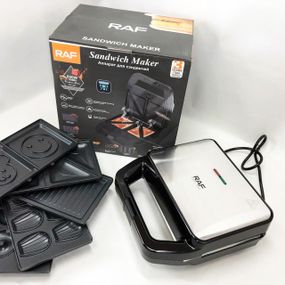 Мультимейкер електричний з формами RAF, Вафельниця для побутових вафель, Зручна бутербродниця 4 в 1 NT-93