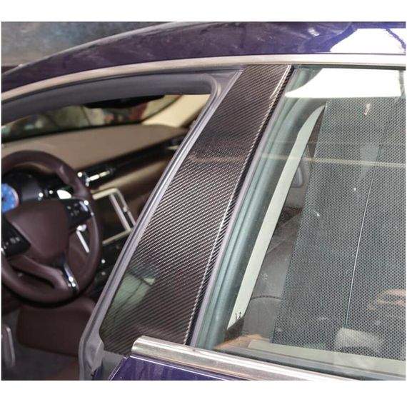 Накладки на дверные стойки Карбон (2013-2017) для Maserati Quattroporte | Зображення 1