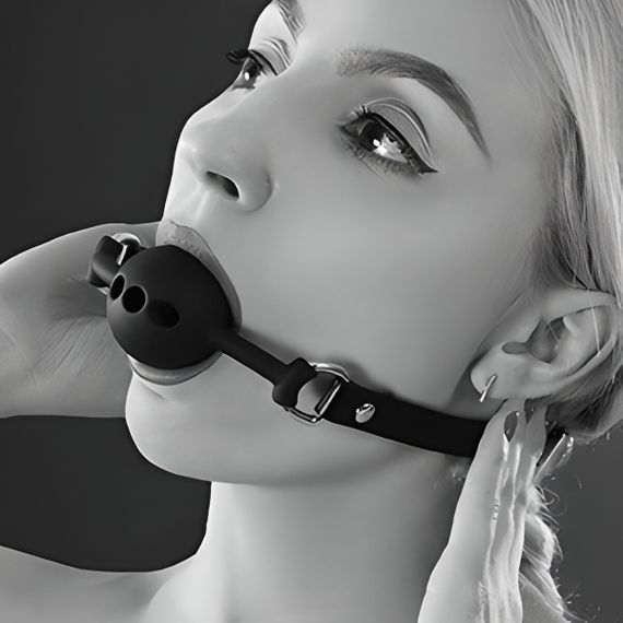 Чорний силіконовий BDSM-кляп | Зображення 6
