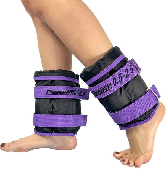 Обтяжувачі EasyFit 0,5-2,5 кг Набір для ніг і рук Чорно-фіолетовий (EF-WHT-0,5-2,5-V)