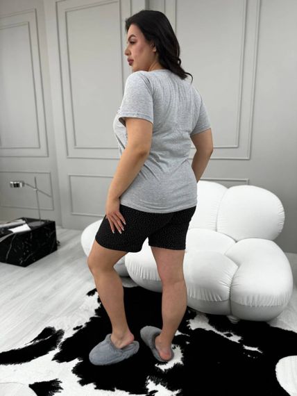 Домашній одяг, сіра піжама PLUS SIZE | Зображення 5