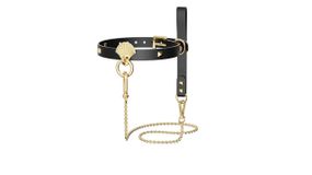 Розкішний нашийник з повідцем Zalo Collar & Leash Set Black, натуральна шкіра Sex Aura