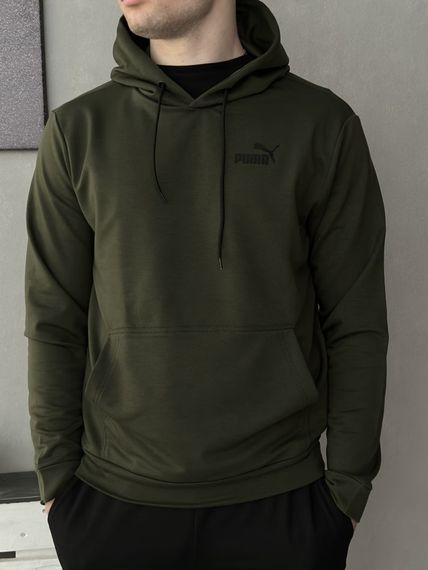 Демісезонний спортивний костюм Puma худі хакі + чорні штани (двонитка) RD106/RD111 | Зображення 4