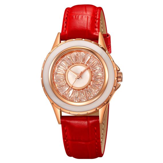 Класичний жіночий годинник Skmei 2172RGRD Rose Gold-Red