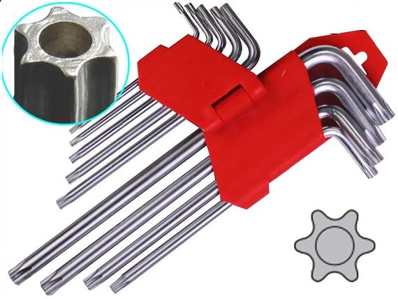 Набір ключів шестигранних ТОRХ отвір ключі шестигранники 9шт YATO YT-0511