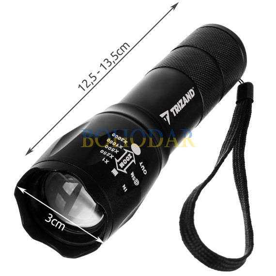 Фонарик (фонарь) ручной TRIZAND L18368 + POWERBANK CREE T6 Micro-USB 5100 mAh Польша! | Зображення 4