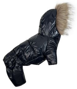 Зимовий комбінезон лакований синiй A-73