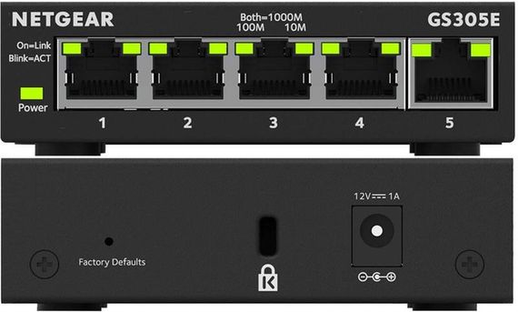 Коммутатор NETGEAR GS305E 5xGE, управляемый L2 (GS305E-100PES) | Зображення 1