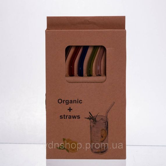 Набір скляних соломинок із щіточкою, багаторазові трубочки для коктейлів напоїв (7+1) 64486-82 | Зображення 1