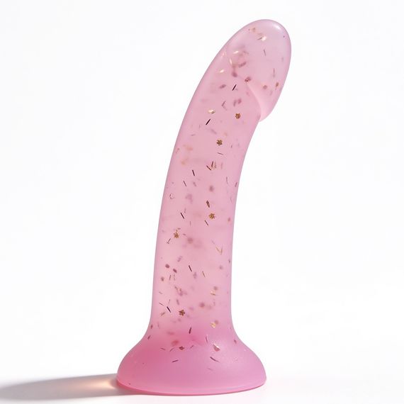 Фаллоимитатор силиконовый ALUME на присоске, нежно-лиловый с глиттером Sex Aura | Зображення 2