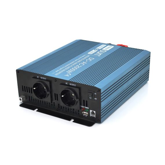 Инвертор напряжения Mexxsun MXS-2000.24V/220V, 2 Shuko, клеммные провода, Q4