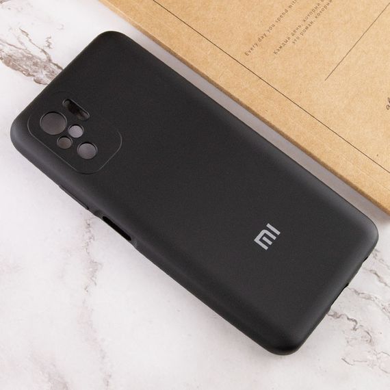 Чехол Silicone Cover Full Camera (AA) для Xiaomi Redmi Note 10 / Note 10s Full camera, Чорний / Black | Зображення 3