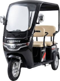 Электротрайк Crosser TR-7 1000W 72V 24Ah, 3 места, до 60 км, с крышей и кофром, трехколесный электроскутер Чорний