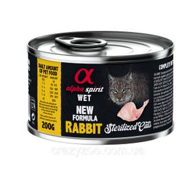 Влажный корм для стерилизованных котов Alpha Spirit Rabbit Sterilized Cat с кроликом 200 г as311315