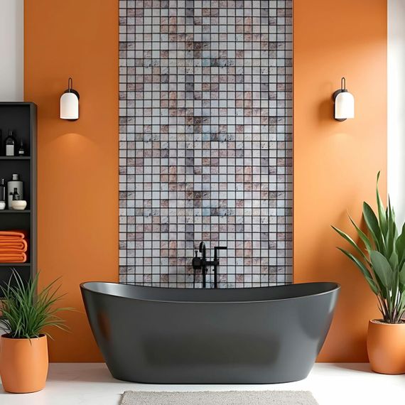 Декоративна ПВХ панель мозаїка 960х480х4мм Бежевий мармур SW-00001433 | Зображення 4